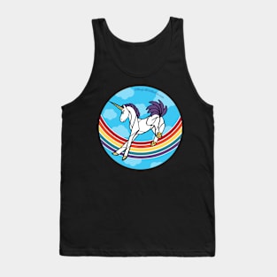 Rainbow Unicorn v9 — Dancing Uniquorn Illustration series Tank Top